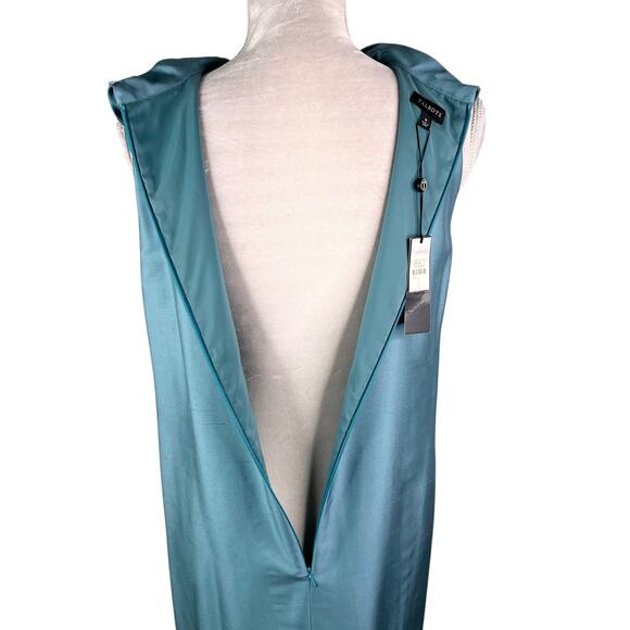 Talbots Elegant Silk Dress Lined Shift Retro 8 Sleeveless Blue New - Picture 14 of 14